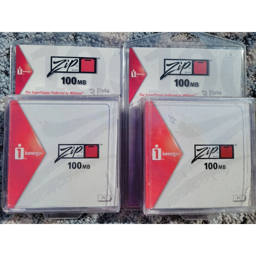 iOmega Zip Disks 100 MB 3 Pack PC/MAC; Brand New Factory New Sealed LOT OF 2